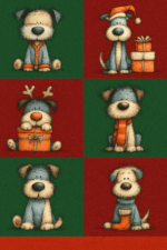 33 Quirky Dog Christmas Clipart Bundle, Funny Puppy Holiday PNGs, Cute Festive Pet Illustrations, Digital Download, Commercial Use - Image 5