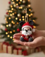 Santa Mouse Crochet Pattern, Christmas Amigurumi Ornament PDF, Cute Mouse in Santa Hat, Holiday Decoration Tutorial, Digital Download