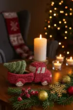 2 in 1 Crochet Gingerbread House & Christmas Truck Pattern, Amigurumi Holiday Table Decor Tutorial PDF, DIY Winter Decor, Christmas Gift - Image 3