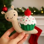 Crochet Cute Snail Cupcake Pattern, Christmas Gift | DIY Winter Home Decor Tutorial | Holiday Amigurumi Animal Tutorial PDF Digital Download