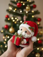 Cute Santa with Gift Amigurumi Crochet Pattern PDF – Christmas Doll, US Terms, Beginner Friendly, Instant Download