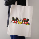 Mouse Ears Mom Embroidery Design, Checkered Bow Mother Machine Pattern, Theme Park Motherhood File, Yellow and Red Mouse Mom Shirt Design - Image 3