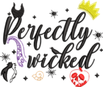 Perfectly Wicked Villainess Embroidery Design, Dark Mistress Machine Pattern, Evil Queen Icons File, Poison Apple and Horns Wicked Quote - Image 4