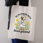 Funny Goose Embroidery Design, Sassy Animal Embroidery Pattern with Flowers, My Flabbers Have Been Gasted File for Tote Bag, Humor Art - Image 3