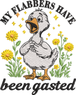 Funny Goose Embroidery Design, Sassy Animal Embroidery Pattern with Flowers, My Flabbers Have Been Gasted File for Tote Bag, Humor Art - Image 4