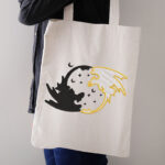 Yin Yang Dragon Embroidery Design, Moon and Stars Fantasy Pattern, Celestial Mythical Creature Embroidery File, Black Gold Fantasy Art - Image 3