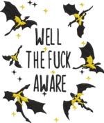 Sarcastic Dragon Embroidery Design, Flying Dragon Fantasy Pattern, Well The Aware Embroidery File for Hoodies, Edgy Sarcastic Fantasy Art - Image 4