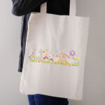 Cute Duckling Embroidery Design, Pastel Garden Border Pattern, Farmhouse Animal Embroidery File for Baby Blanket, Nursery Wall Decor Art - Image 3