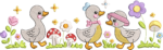 Cute Duckling Embroidery Design, Pastel Garden Border Pattern, Farmhouse Animal Embroidery File for Baby Blanket, Nursery Wall Decor Art - Image 4
