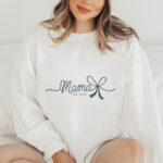 Cursive Mama with Bow Embroidery Design, Est 2025 New Mom Machine Embroidery Pattern, Feminine Motherhood File for Sweatshirts and Gifts - Image 2