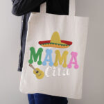 Festive Mama Cita Sombrero Embroidery Design, Traditional Guitar Machine Embroidery Pattern, Colorful Mom Embroidery File for Tote Bags - Image 2