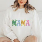 Floral Mama Daisy Block Embroidery Design, Colorful Spring Motherhood Machine Embroidery Pattern, Flower Mom File for Sweatshirts, Gifts - Image 2