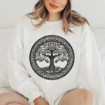 Celtic Tree of Life Embroidery Design, Yggdrasil Machine Pattern, Sacred Knotwork Circle File, Nature Inspired Embroidery for Jacket, Tee - Image 3