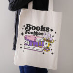 Books and Coffee Embroidery Design, Cute Teacup and Reading Stack Machine Embroidery Pattern, Bookworm Embroidery File for Tote or Shirt - Image 3