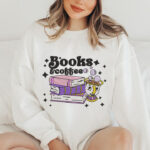 Books and Coffee Embroidery Design, Cute Teacup and Reading Stack Machine Embroidery Pattern, Bookworm Embroidery File for Tote or Shirt - Image 2
