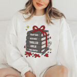 Thriller Girlie Embroidery Design, Spooky Book Stack and Knife Machine Embroidery Pattern, Mystery Reader Embroidery File for Hoodie, Bag - Image 2