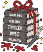 Thriller Girlie Embroidery Design, Spooky Book Stack and Knife Machine Embroidery Pattern, Mystery Reader Embroidery File for Hoodie, Bag - Image 4