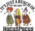 Witch Sister Geese Embroidery Design, Spooky Bird Machine Pattern, Fall Holiday Embroidery File for Hoodie, Halloween Trio Goose Decor Art - Image 4