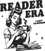 Retro Reader Era Embroidery Design, Vintage Woman Reading Machine Pattern, Coffee and Books Embroidery File for Hoodie, Book Lover Decor Art - Image 4