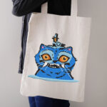 Surreal Blue Cat Embroidery Design, Trippy Animal Embroidery Pattern, Gothic Cat With Bird Embroidery File for Jacket Back, Unique Art File - Image 3