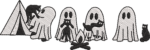 Ghost Camping Embroidery Design, Spooky Campfire Embroidery Pattern, Minimalist Halloween Embroidery File for Hoodie, Cute Ghost Stitchery - Image 4