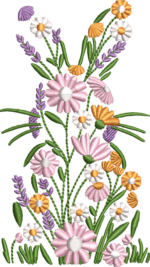 Wildflower Bunny Embroidery Design, Floral Rabbit Machine Embroidery Pattern, Spring Garden Embroidery File for Pillow, Pastel Flowers Art - Image 4