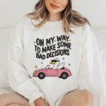 Funny Duck Driving Car Embroidery Design, Bad Decisions Machine Embroidery Pattern, Cool Goose Embroidery File for Sweatshirt, Pink Car Art - Image 2