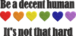 Pride Heart Embroidery Design, Be a Decent Human Machine Embroidery Pattern, Rainbow Heart Embroidery File for T-Shirt, Sarcastic Quote Art - Image 4