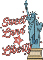 Statue of Liberty Embroidery Design, Sweet Land of Liberty Machine Embroidery Pattern, Patriotic Lady Liberty Star Embroidery File for Gift - Image 4