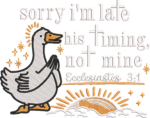 Religious Duck Embroidery Design, His Timing Not Mine Machine Embroidery Pattern, Inspirational Faith Bible Verse Embroidery File Jacket - Image 4