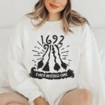 1692 Witch Trial Machine Embroidery Design, Vintage Broomstick Scroll Pattern, Spooky Magic Embroidery File for Halloween Apparel Decor - Image 2