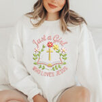 Religious Floral Bible Embroidery Design, Just A Girl Who Loves Jesus Pattern, Christian Cross Embroidery File, Pink Flower Script Design - Image 2