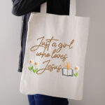 Spiritual Faith Girl Embroidery Design, Bible and Flowers Machine Embroidery Pattern, Religious Script Embroidery File for Linen, Bible Bag - Image 3