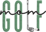 Green Sports Mom Embroidery Design, Casual Golf Mother Machine Embroidery Pattern, Script Text Hobby Embroidery File for Polo, Tote Bag - Image 2