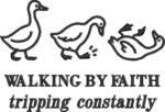 Walking By Faith Tripping Constantly Embroidery, Funny Duck Machine Embroidery Design, Humorous Farm Animal Pattern for Hat, Shirt, Hoodie - Image 4