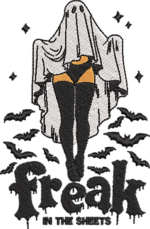 Freak In The Sheets Ghost Embroidery Design, Sexy Spooky Girl Machine Embroidery Pattern, Pinup Ghost File for Jacket, Aesthetic Hoodie - Image 4