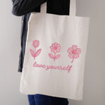 Pink Floral Love Yourself Embroidery Design, Motivational Flower Machine Embroidery Pattern, Aesthetic Quote Embroidery File for Apparel - Image 3