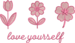 Pink Floral Love Yourself Embroidery Design, Motivational Flower Machine Embroidery Pattern, Aesthetic Quote Embroidery File for Apparel - Image 4