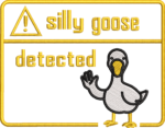 Silly Goose Warning Label Embroidery Design, Funny Animal Machine Embroidery Pattern, Yellow Sarcastic Quote Embroidery File for Jackets - Image 4