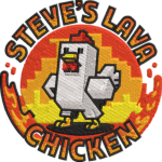 Pixel Bird Circle Embroidery Design, Lava and Fire Block Machine Embroidery Pattern, Gaming Achievement Embroidery File for Hoodies - Image 2