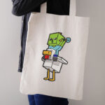 Pixel Block Character on Bird Embroidery Design, Video Game Inspired Machine Embroidery Pattern, Funny Gamer Boy Embroidery File for Shirt - Image 3