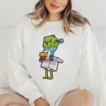 Pixel Block Character on Bird Embroidery Design, Video Game Inspired Machine Embroidery Pattern, Funny Gamer Boy Embroidery File for Shirt - Image 2