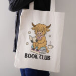 Highland Cow Book Club Embroidery Design, Reading Cow Machine Embroidery File, Cute Cow with Coffee Pattern, Floral Animal Embroidery File - Image 3