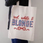 Red White and Blonde Embroidery Design, Patriotic Quote Machine Embroidery File, USA Flag Star Lettering Pattern, 4th of July Text File - Image 3