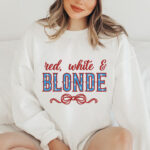 Red White and Blonde Embroidery Design, Patriotic Quote Machine Embroidery File, USA Flag Star Lettering Pattern, 4th of July Text File - Image 2