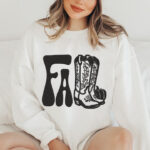 Fall Cowboy Boot Embroidery Design, Western Boots and Pumpkin Machine Embroidery File, Groovy Fall Lettering Pattern, Autumn Boot Design - Image 2