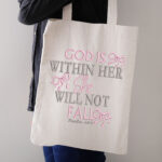 God Is Within Her She Will Not Fall Embroidery Design, Pink Bow Machine Embroidery Pattern, Bible Verse Scripture Embroidery File for Her - Image 2