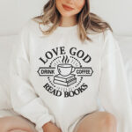 Love God Drink Coffee Read Books Embroidery Design, Christian Machine Embroidery Pattern, Bookworm Embroidery File for Tote, Coffee Gift - Image 3