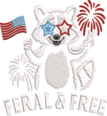 Feral and Free Raccoon Embroidery Design, Funny Patriotic Machine Embroidery Pattern, 4th of July Raccoon File for T-Shirts, Sweatshirts - Image 4