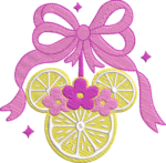Citrus Fruit Mouse Ears with Pink Bow Embroidery Design, Lemonade Theme Floral Pattern, Summer Lemon Slices Machine File for Bags and Shirts - Image 4